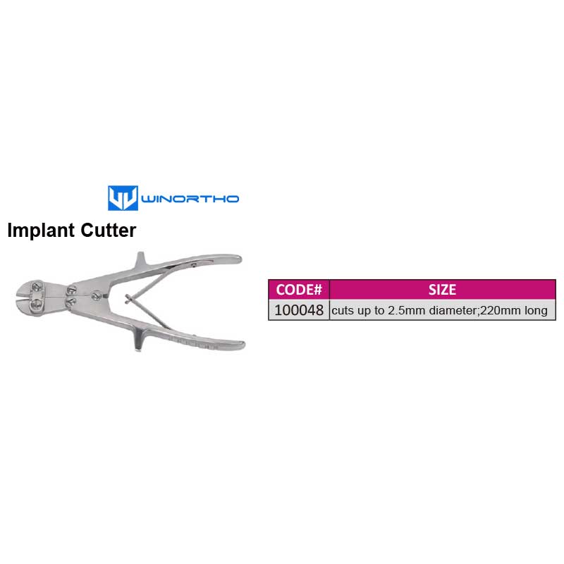 Implant Cutter cuts up to 2.5mm diameter;220mm long pet animals orthopedic instruments vet veterinary bone screws winortho