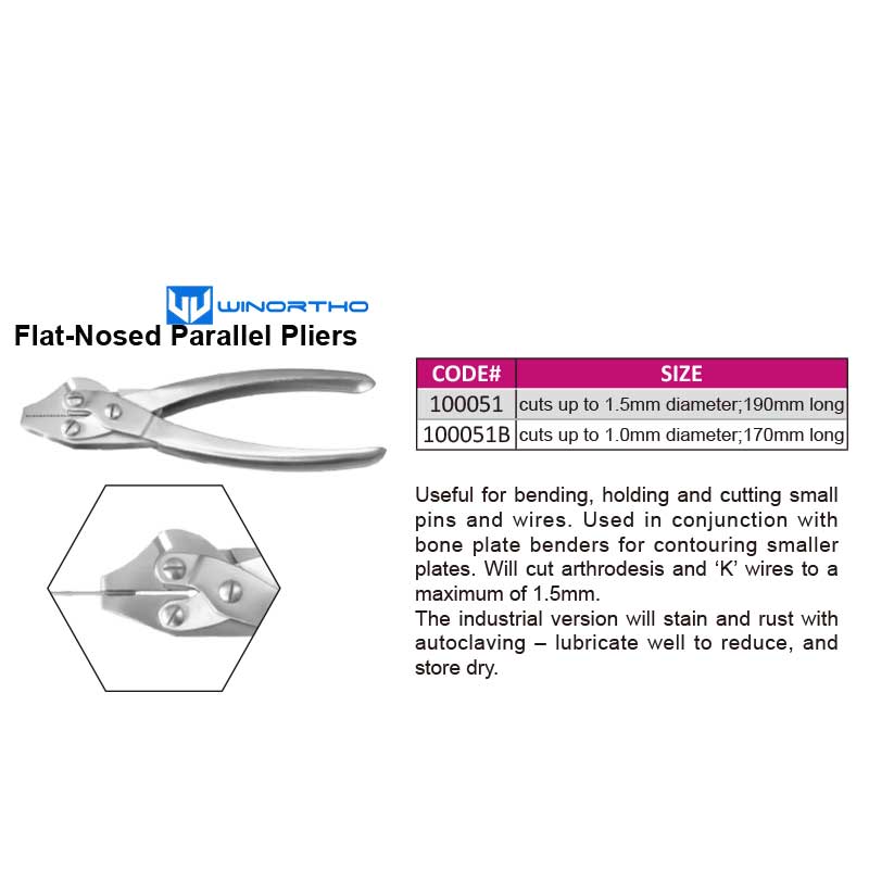 Flat-Nosed Parallel Pliers winortho pet animals orthopedic instruments dog tplo tta lcp bone locking plate