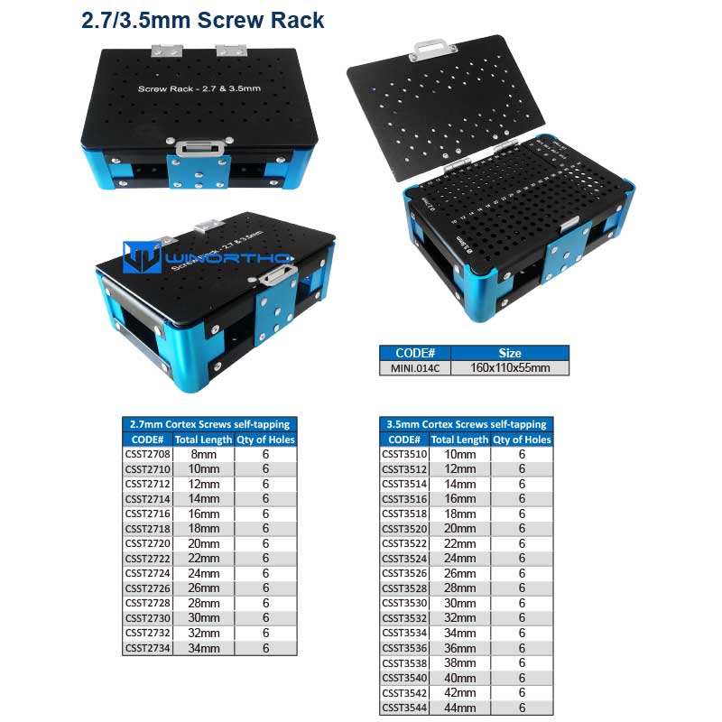 2.7/3.5mm Screw Rack box sterilization case vet pet animals veterinary bone screws surgical equipment