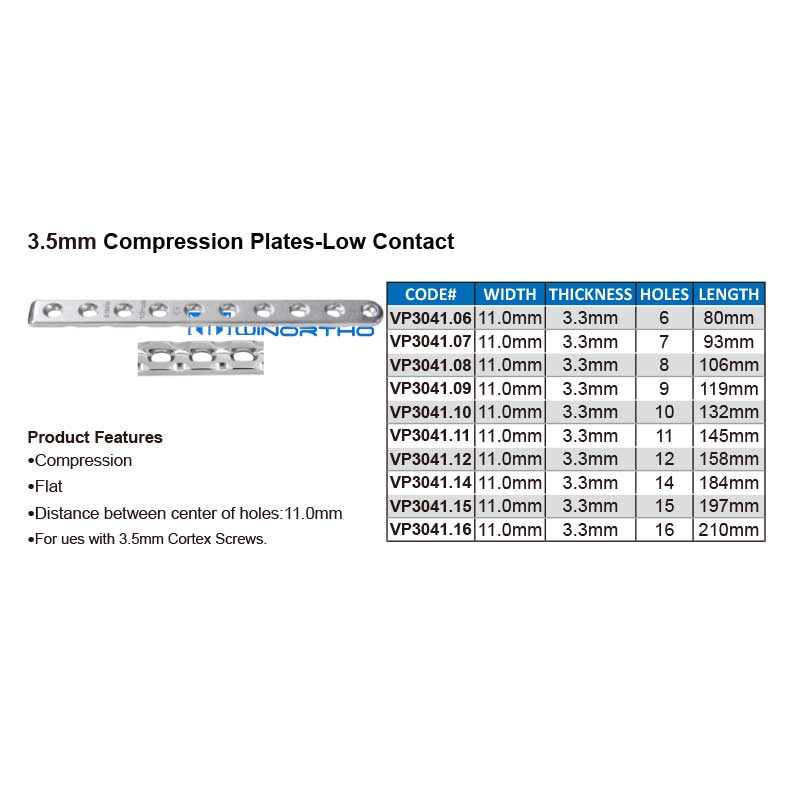 3.5mm Compression Plates-Low Contact