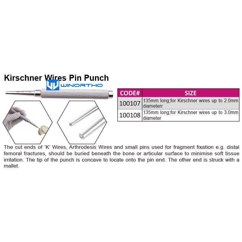 Kirschner Wires Pin Punch veterinary orthopedic instruments pet animals surgical tools alps ao lcp locking plate