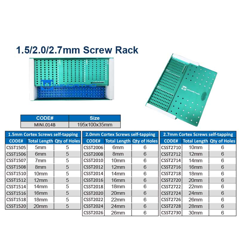 1.5/2.0/2.7mm Screw Rack box sterilization case vet pet animals veterinary bone screws surgical equipment