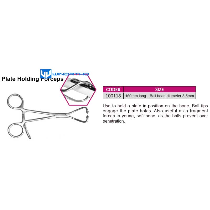 Plate Holding Forceps 160mm long,Ball head diameter 3.5mm VET PET animals surgical tools ao tplo