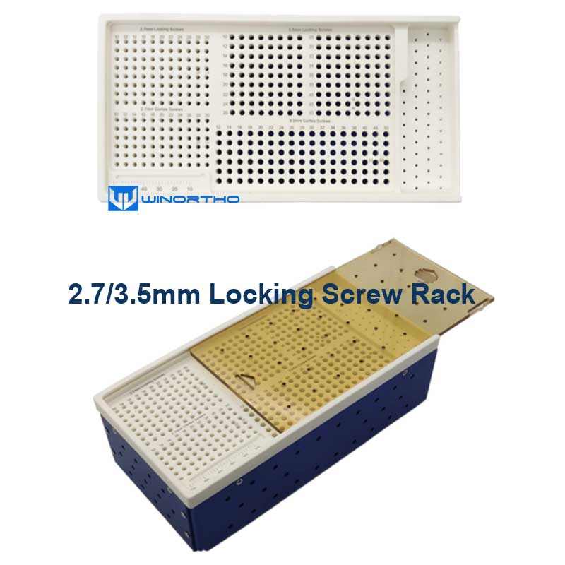 A0 2.7/3.5mm locking screw rack sterilization box cases vet veterinary orthopedic instruments pet animals dog surgical tools winortho tplo LCP