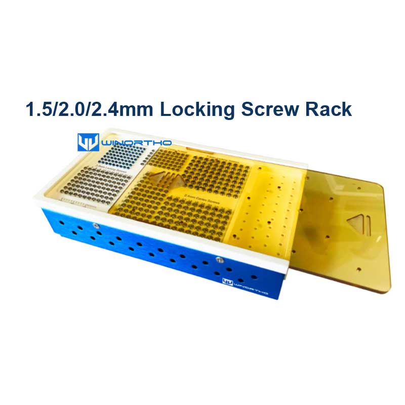AO 1.5/2.0/2.4 locking screw rack sterilization box cases vet veterinary orthopedic instruments pet animals dog surgical tools winortho