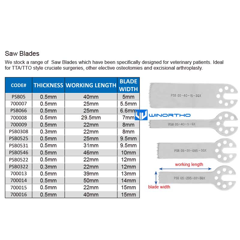 saw blades TTA/TTO veterinary orthopedic instruments power tools drill bits ao pet animals surgical tools winortho