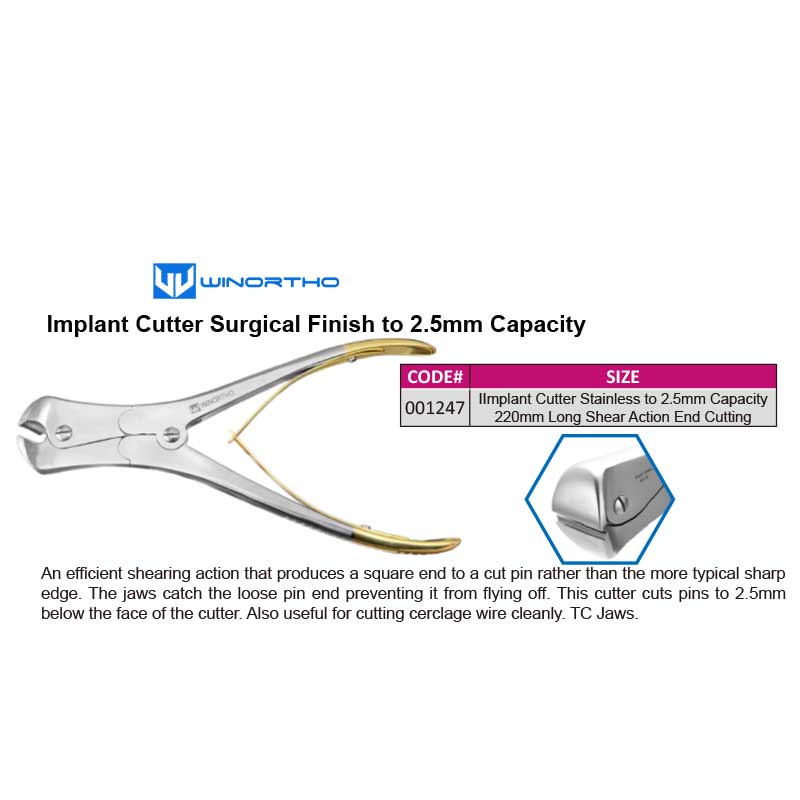 Implant Cutter Surgical Finish to 2.5mm Capacity Pet animals orthopedic instruments vet veterinary winortho