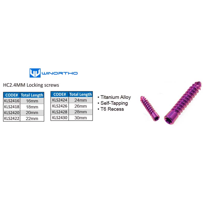 HC2.4MM Locking screws Pet hospitalALPS locking plate TPLO veterinary orthopedic instruments vet prcl