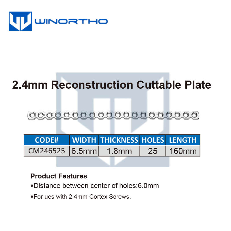 2.4mm reconstruction cuttable plate stainless steel 316LVM vet veterinary orthopedic