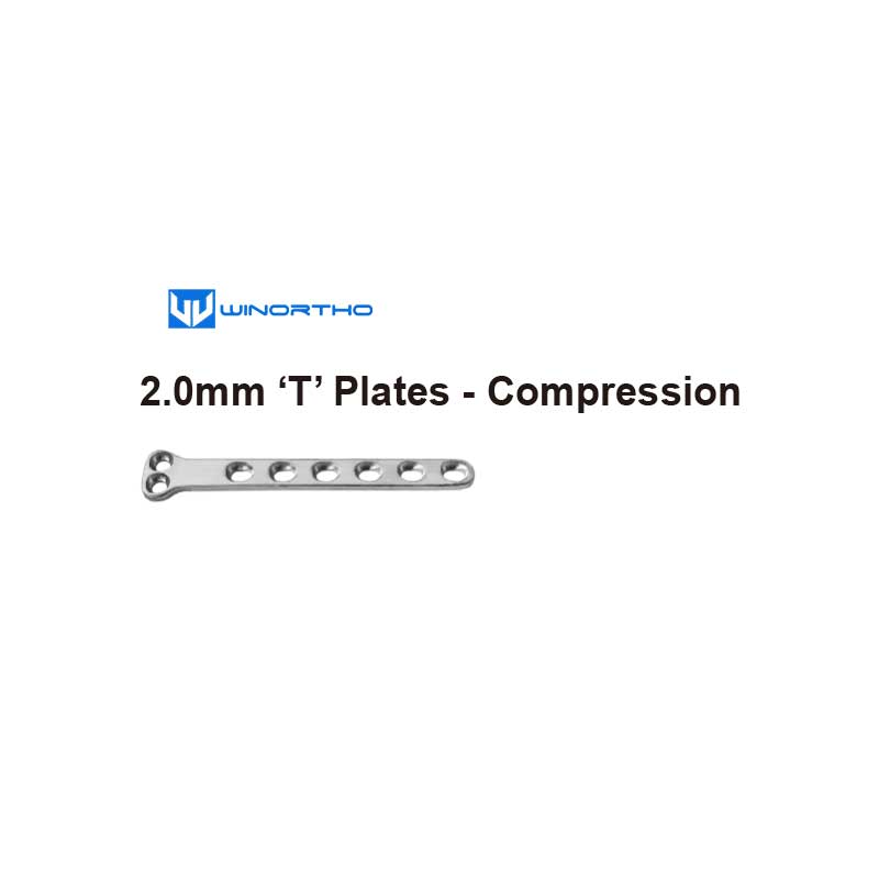 2.0mm ‘T’ Plates - Compression pet animal cat dog bone plates screws veterinary orthopedic instruments
