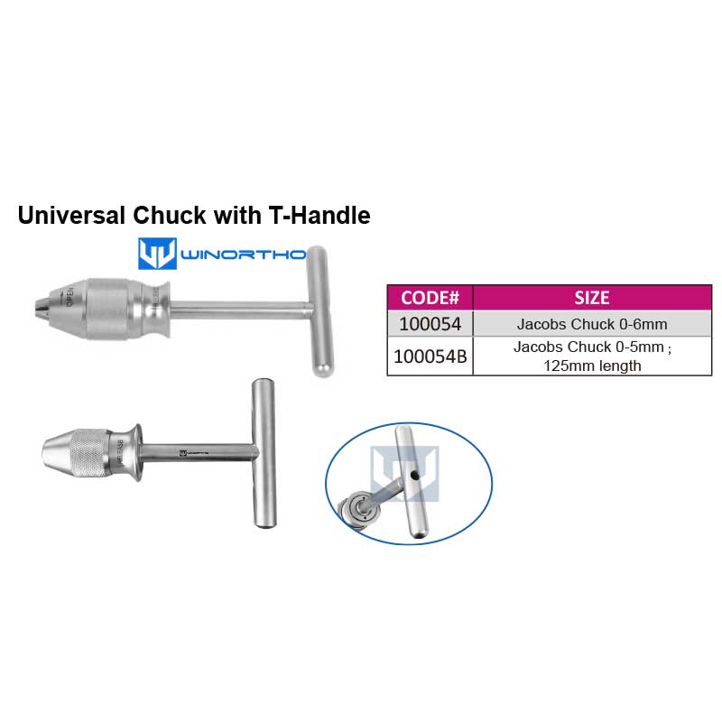 Universal Chuck with T-Handle Jacobs Chuck 0-6mm vet veterinary orthopedic LCP ALPS instruments pet animals surgical tools