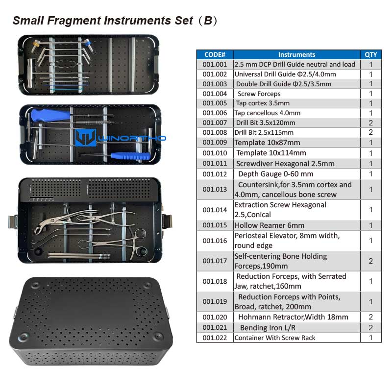 Small fragment instruments set orthopedic system vet pet animals surgical tools