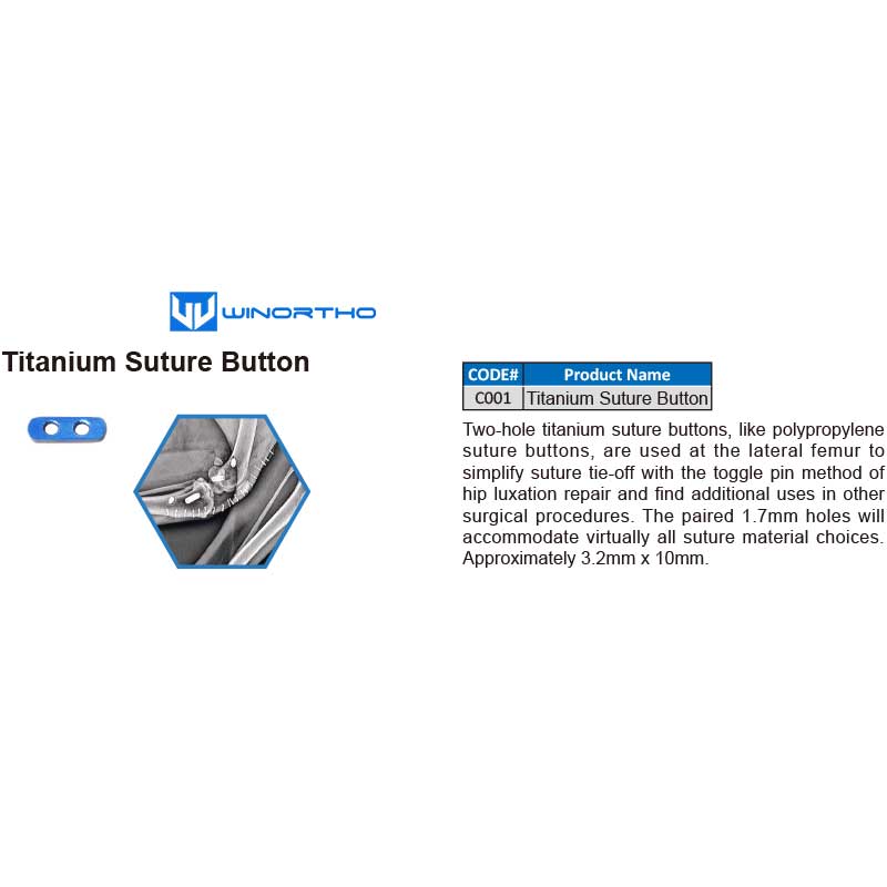 Ligament Sutures  Toggle Pins,Sture Buttons joint surgery pet animals veterinary orthopedic implants