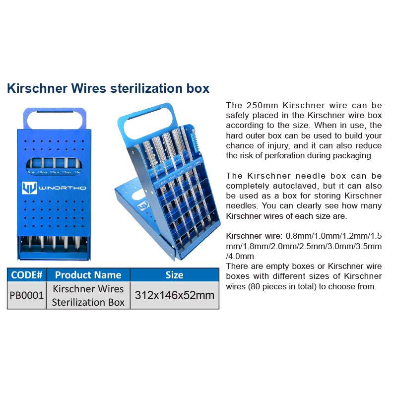 Kirschner Wires sterilization box aluminum alloy 312x146x52mm screw case racks veterinary orthopedic vet tools instruments