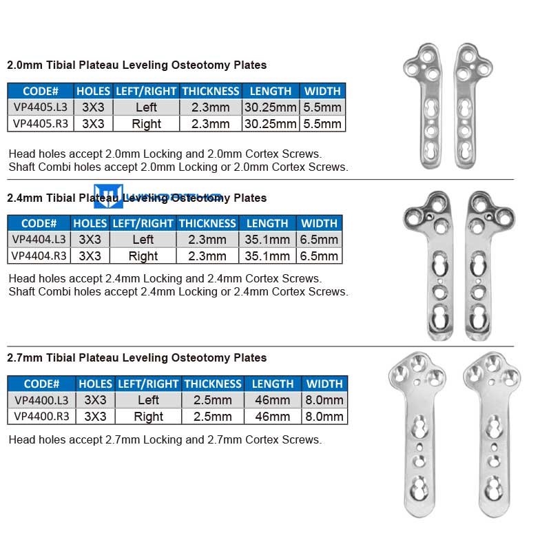 TPLO Locking plate Tibial Plateau Leveling Osteotomy Plates AO vet veterinary orthopedic intruments pet tools  tta