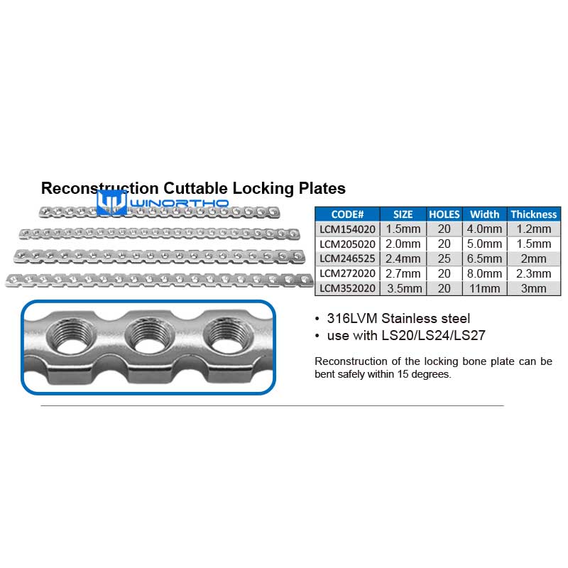 Reconstruction Cuttable Locking Plates ao vet synthes pet tools animal veterianry orthopedic instruments surgical
