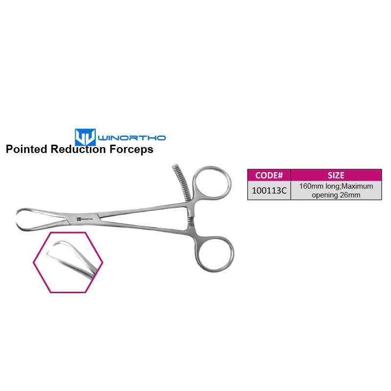 Pointed Reduction Forceps 160mm long;Maximum opening 26mm ao vet animals pet orthopedic instruments winortho
