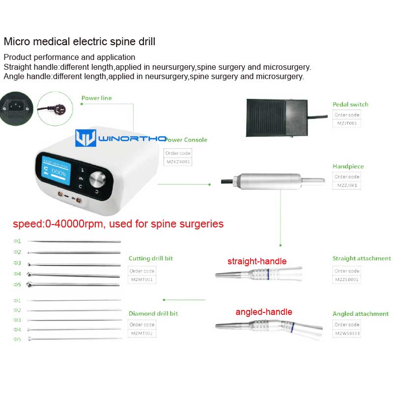 micro medical ecectric spine drill surgery diamond  bars drill bits pet animals vet veterinary orthopedic implants