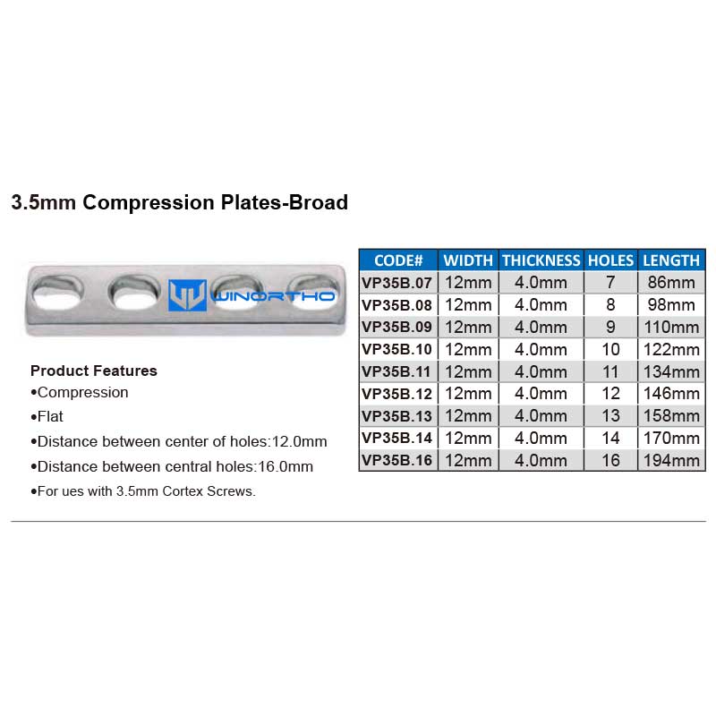 3.5mm Compression Plates-Broad ao pet vet veterinary orthopedic instruments tools dcp