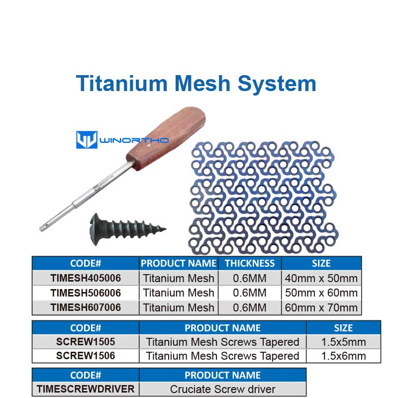 Titanium Mesh System vet veterinary orthopedic instruments pet animals surgical tools bone screws plate
