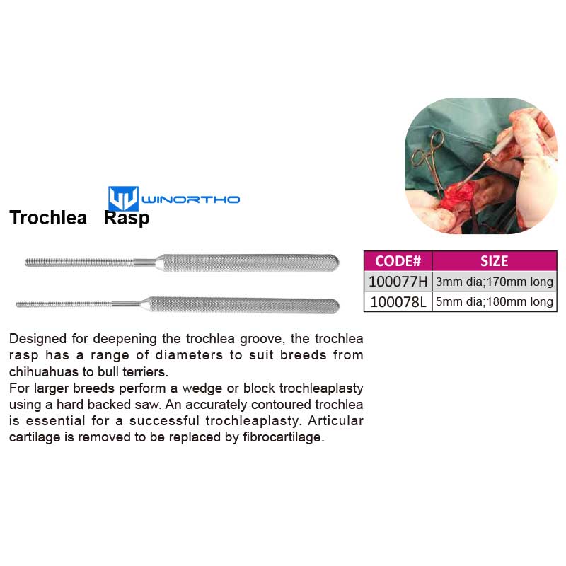 Trochlea Rasp bone screws plates vet veterinary orthopedic instruments animals per surgical tools
