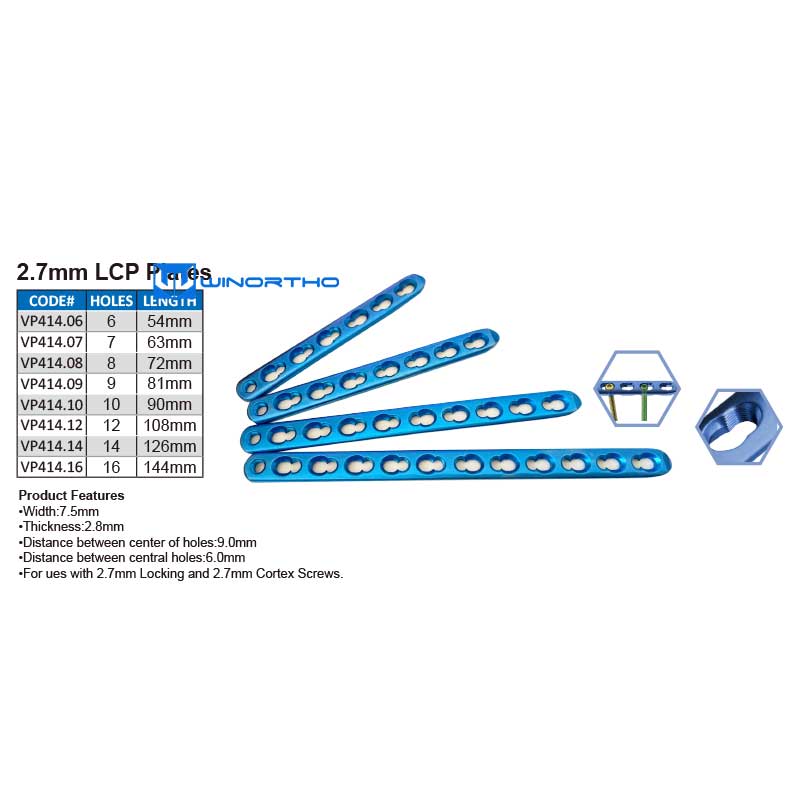 2.7mm LCP Plates Locking Compression SYSTEM ao titanium vet veterianry pet animals