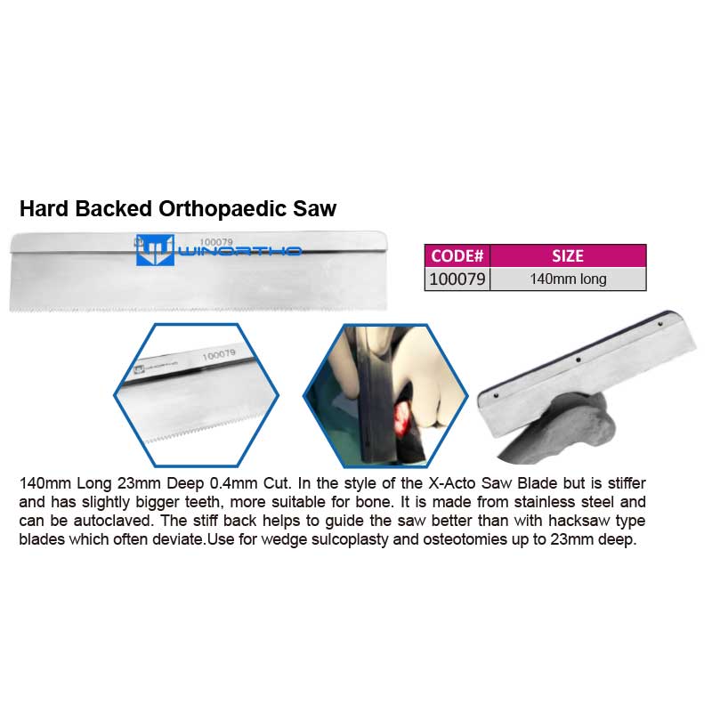 Hard Backed Orthopaedic Saw140MM VET veterinary orthopedic instruments bone plates screws pet animals surgical tools