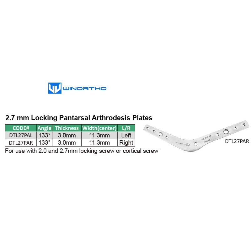 Locking Pantarsal Arthrodesis PLATES vet bone screws veterianry orthopedic animal instruments tools surgical