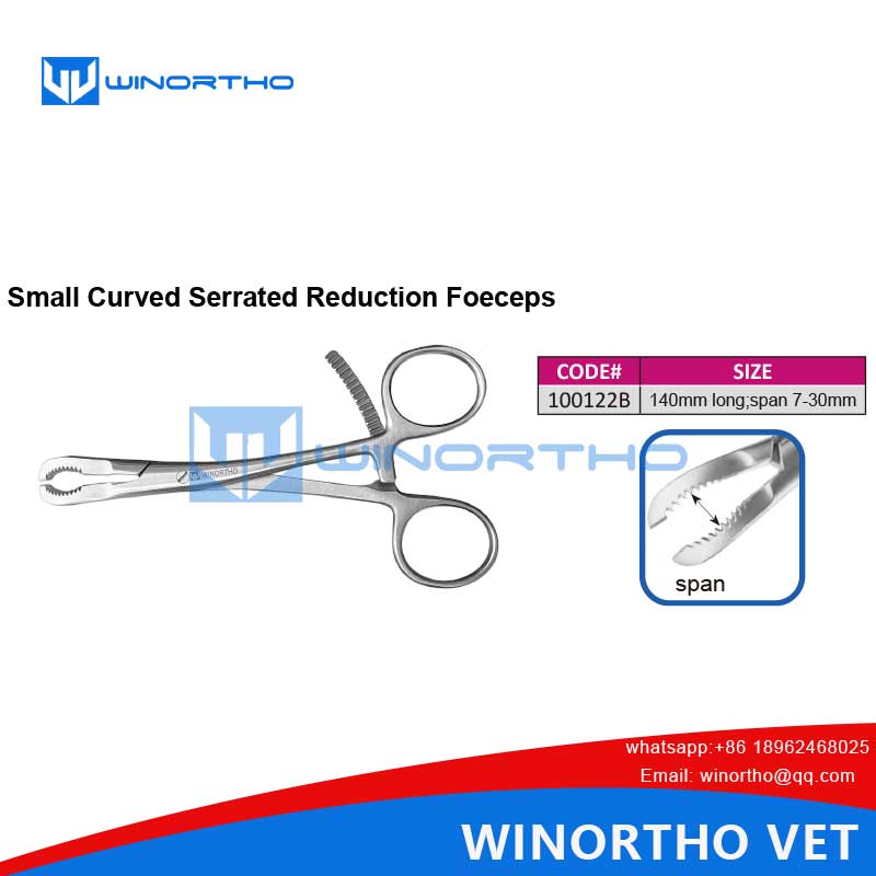 Small Curved Serrated Reduction Foeceps AO vet veterinary orthopedic instruments winortho pet surgical tools