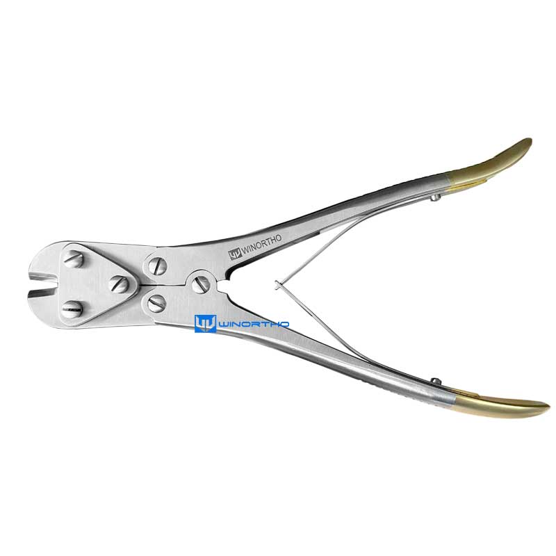 Implant Cutter Surgical Finish to 2.8mm Capacity, TC Jaws, Sprung Compound Action, 230mm Long.winortho vet veterinary orthopedic instruments locking plates  bone screws