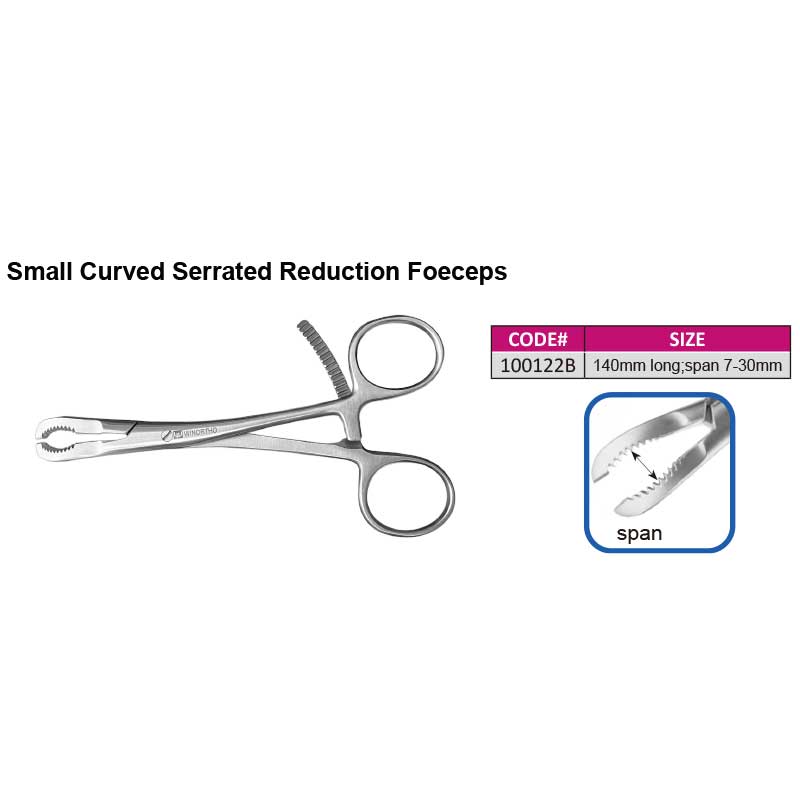 Small Curved Serrated Reduction Foeceps AO vet veterinary orthopedic instruments winortho pet surgical tools
